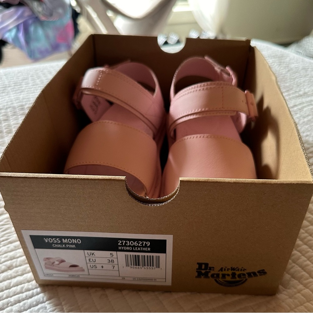 Dr. Martens baby Chalk Pink ‘Voss Mono’ chunky leather lightweight sandals - Picture 6 of 14